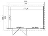 Koka Šķūnis Asker 3,8x2,3x2,11m, 28mm, Dabīgs