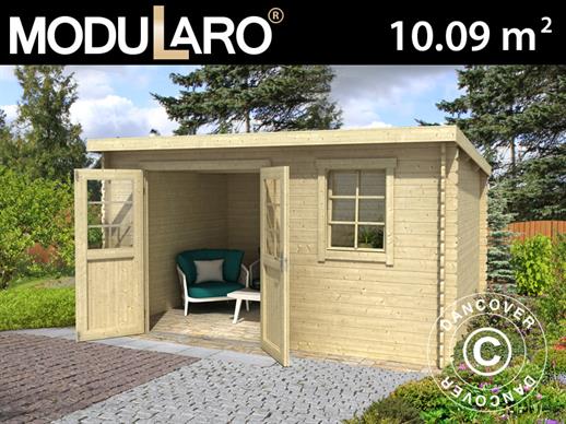 Wooden Shed Asker 3.8x2.75x2.11 m, 28 mm, 10.09 m², Natural