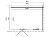 Houten tuinhuisje Asker 3,8x2,75x2,11m, 28mm, Naturel