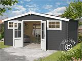 Abri/cabane en bois Sandvika 4,8x2,92x2,45m, 28mm, Gris foncé