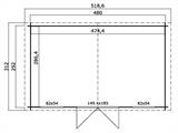 Abri/cabane en bois Sandvika 4,8x2,92x2,45m, 28mm, Gris foncé