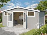 Holzschuppen, Gartenhaus Sandvika 4,8x2,92x2,45m, 28mm, 13,59m², Hellgrau Holzschuppen, Gartenhaus Sandvika 4,8x2,92x2,45m, 28mm, 13,59m², Hellgrau