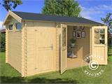 Wooden Shed Narva 3.8x2.5x2.39 m, 28 mm, 9.3 m², Natural