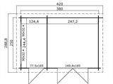 Houten tuinhuisje Narva 3,8x2,5x2,39m, 28mm, Naturel