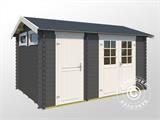 Wooden Shed Narva 3.8x2.5x2.39 m, 28 mm, 9.3 m², Dark Grey