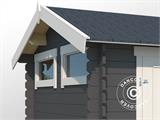 Wooden Shed Narva 3.8x2.5x2.39 m, 28 mm, 9.3 m², Dark Grey