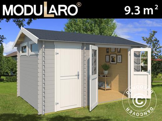 Wooden Shed Narva 3.8x2.5x2.39 m, 28 mm, 9.3 m², Light Grey