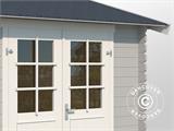 Wooden Shed Narva 3.8x2.5x2.39 m, 28 mm, 9.3 m², Light Grey
