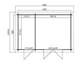 Casetta da giardino, casetta in Legno Riga 4,25x2,8x2,22m, 34mm, 11,3m², Grigio scuro