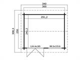 Casetta in legno Stavanger 3x2,5x2,45m, 44mm, Naturale