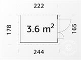Houten muurberging aanbouw 1,65x2,22x2,1m, 3,6m², Naturel