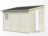 Wooden lean-to shed w/window 1.65x3.32x2.1 m, 5.4 m², Natural