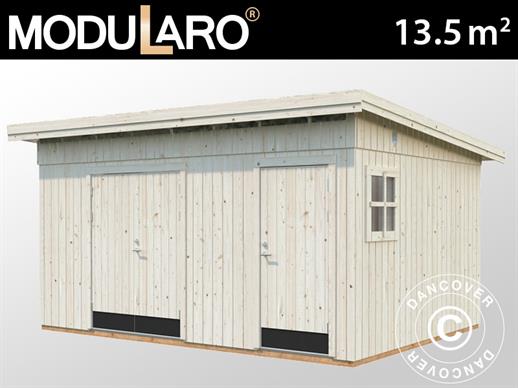 Wooden shed w/floor, 4.52x3.3x2.59 m, 13.5 m², Natural