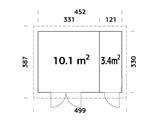 Houten tuinhuisje met vloer, 4,52x3,3x2,59m, 13,5m², Naturel