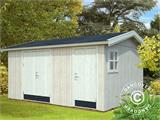 Holzschuppen mit Bodenbelag, 4,52x3,3x2,61m, 13,5m², Natur