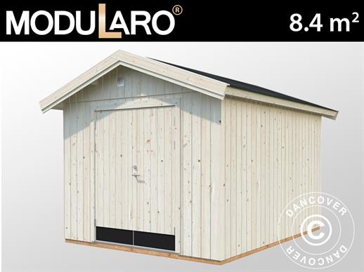 Caseta de Madera con suelo, 2,75x3,44x2,67m, 8,4m², Madera Natural
