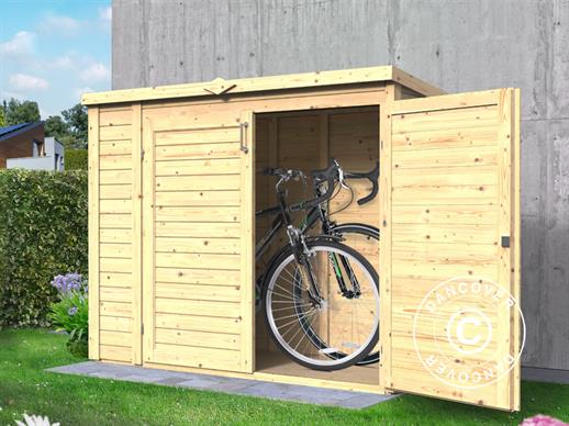 Wooden bike shed, Bertilo Multibox3, 2x0.82x1.63 m