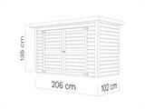 Wooden bike shed, Bertilo Wallstore Velo, 2.06x1.02x1.35 m