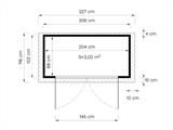 Wooden bike shed, Bertilo Wallstore Velo, 2.06x1.02x1.35 m, 2.1 m², Natural