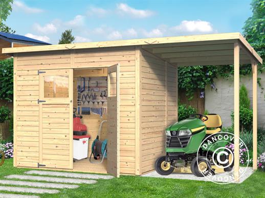 Wooden Shed w/overhang, Bertilo Amrum 3 Plus, 3.86x1.8x2.1 m