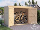 Cykelskjul i trä, Bertilo Box Bike, 2,07x1,03x1,43m, Naturlig