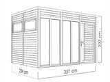 Cabane en bois, Bertilo Cubus 3O, 3,37x2,34x2,32m, Naturel