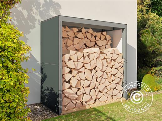 Wood Storage, Bertilo HPL 2, 1.51x0.75x1.54 m, Anthracite/White ONLY 4 PCS. LEFT