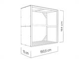 Wood Storage, Bertilo HPL 2, 1.51x0.75x1.54 m, Anthracite/White ONLY 4 PCS. LEFT