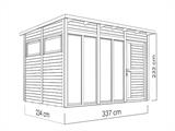 Cabane en bois, Bertilo Pentus 3O, 3,37x2,34x2,33m, Gris