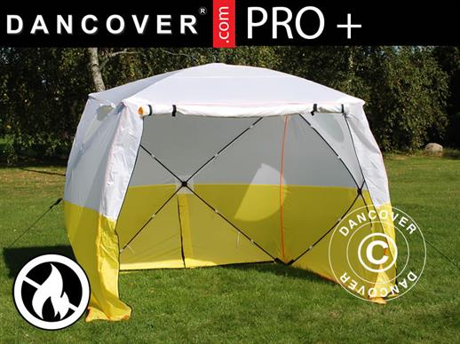 Tenda da lavoro, FleXshelter PRO+, 2,5x2,5x2m, PVC, Ritardante di fiamma, Giallo/Bianco Tenda da lavoro, FleXshelter PRO+, 2,5x2,5x2m, PVC, Ritardante di fiamma, Giallo/Bianco