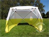 Tenda da lavoro, FleXshelter PRO+, 2,5x2,5x2m, PVC, Ritardante di fiamma, Giallo/Bianco Tenda da lavoro, FleXshelter PRO+, 2,5x2,5x2m, PVC, Ritardante di fiamma, Giallo/Bianco
