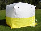 Carpa de trabajo, Basic 1,8x1,8x2m, Blanco/amarillo