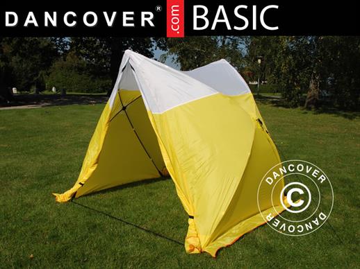Arbeitszelt, FleXshelter Basic Triangle, 1,8x1,9x2m, Feuerresistent, Gelb/Weiss