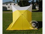 Arbeitszelt, FleXshelter Basic Triangle, 1,8x1,9x2m, Feuerresistent, Gelb/Weiss