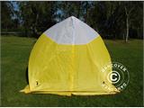 Arbeitszelt, FleXshelter Basic Triangle, 1,8x1,9x2m, Feuerresistent, Gelb/Weiss
